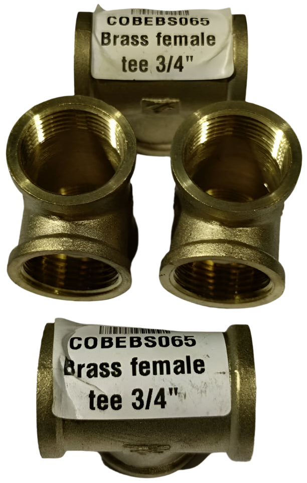 Brass Female Tee 3/4"