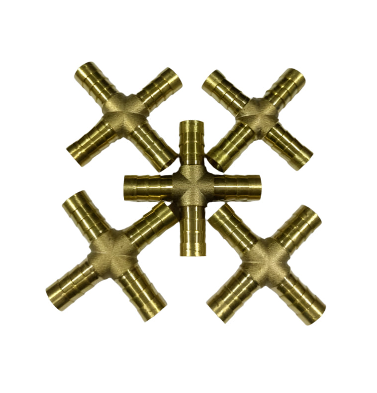 Brass 4way Barb 9mm