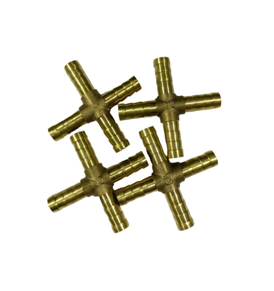 Brass 4way Barb 8mm