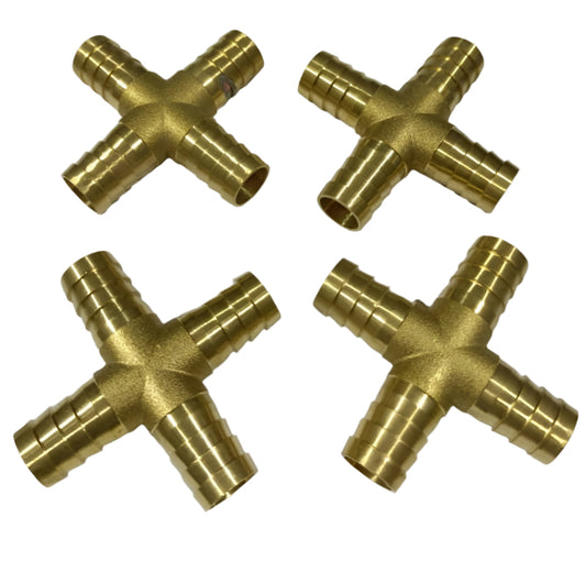 Brass 4way Barb 15mm